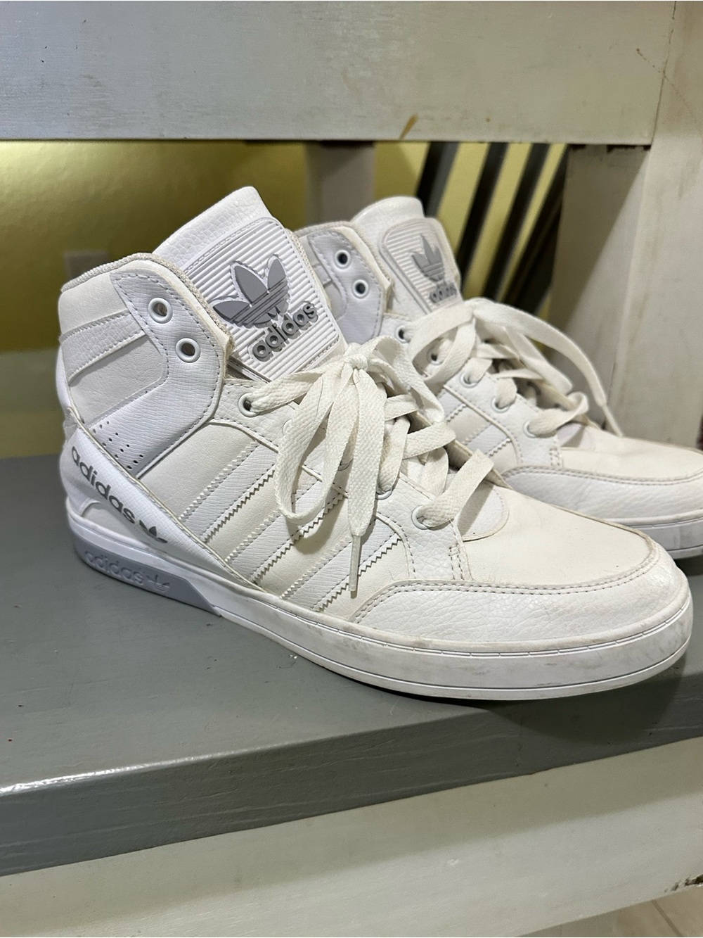 adidas White High-Top Retro Sneakers